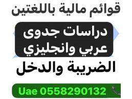 اعداد قوائم مالية ودراسات جدوى عربي وانجليزي