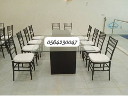 Rent tables with lights for rent, rent clean chairs for rent in Dubai.